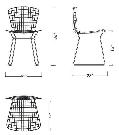 Bertoia Side Chair - Dimensions