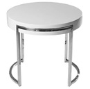 Rosa Round End Table White Lacquer