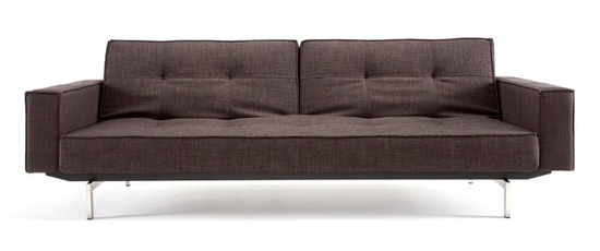 Split Back Sofa With Steel Legs - Begum Brown