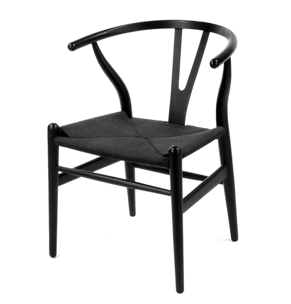 Wood Wishbone Y Chair, Black - Dining Chairs - AdvancedInteriorDesigns